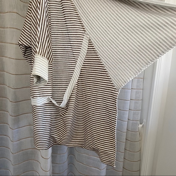 Anthropologie Dolan T Shirt Brown Striped Cardigan - Picture 2 of 9